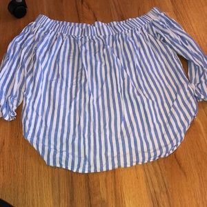 Blue and white stripped top